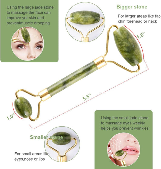 Revitalize Your Skin with the Jade Roller & Gua Sha Set - 5 in 1 Facial Massager Tools for Ultimate Face Sculpting and Skin Care