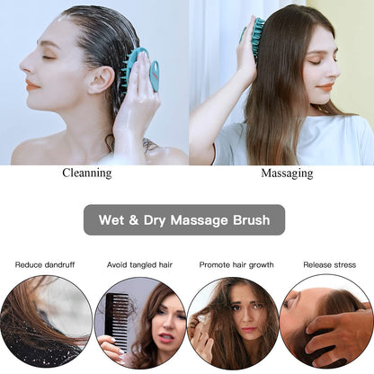 Revitalize Your Scalp with Our Dark Green Scalp Massager Shampoo Brush - Perfect for Hair Growth and Dandruff Relief