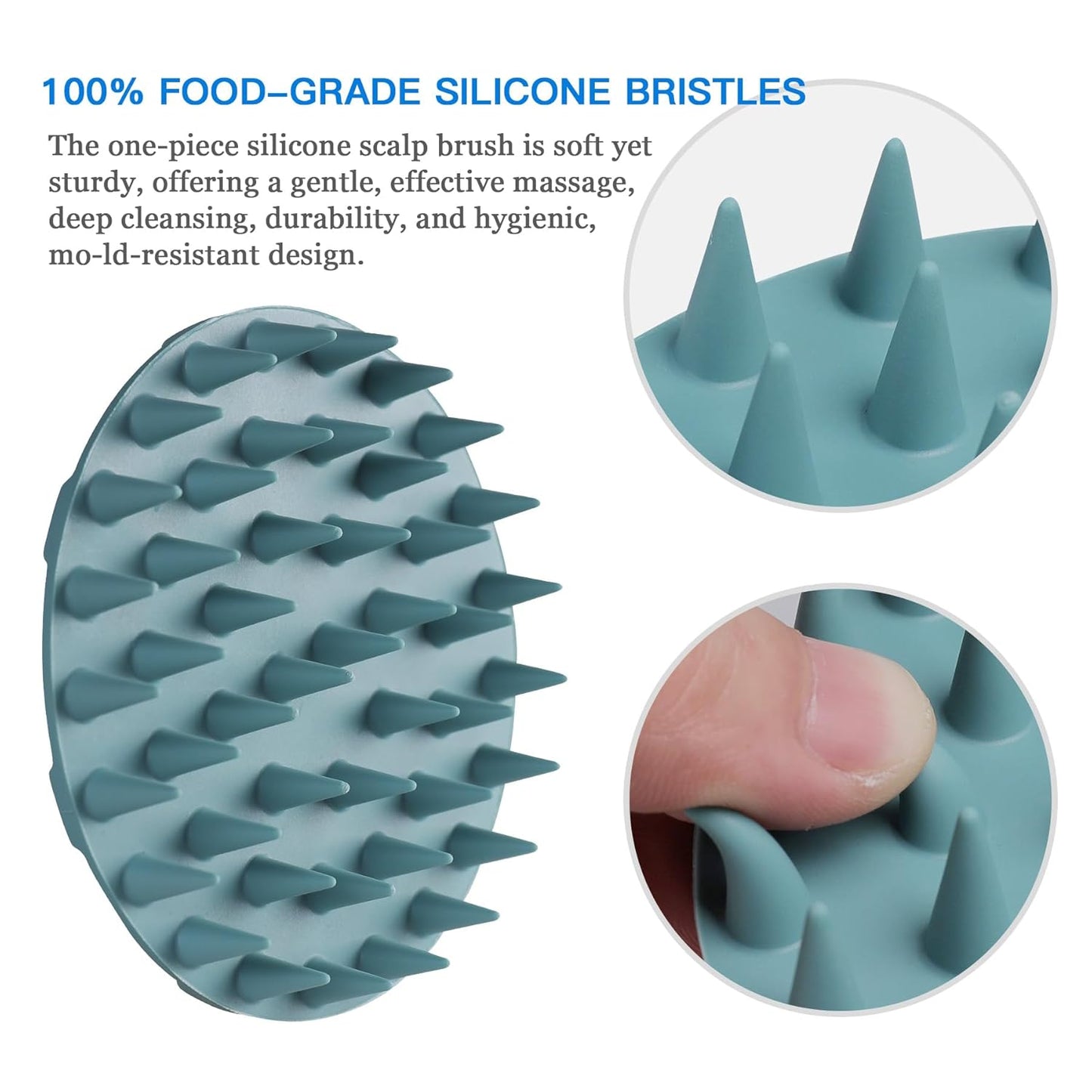 Revitalize Your Scalp with Our Dark Green Scalp Massager Shampoo Brush - Perfect for Hair Growth and Dandruff Relief